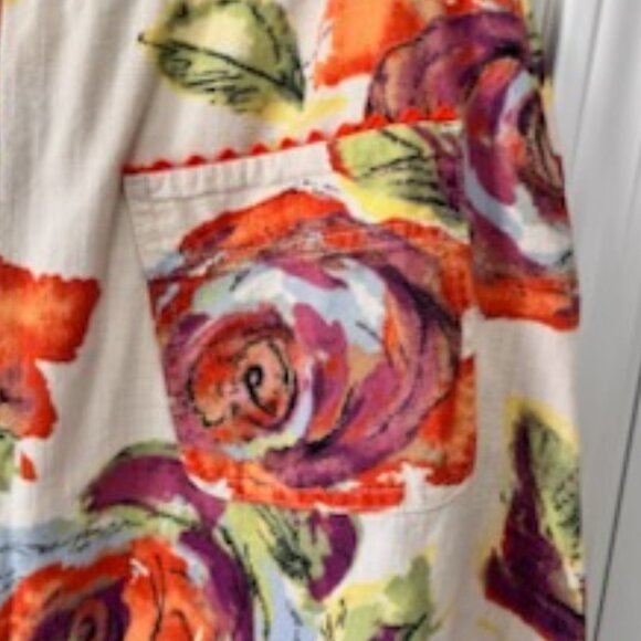 J Jill Cotton A-line Floral Skirt Women’s Size 12 Mulit Colors - Picture 6 of 13